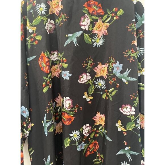 BOOHOO WOMENS SUMMER KIMONO Cardigan COVERALL FLORAL LONG WIDE SLEEVE SIZE LARGE - Picture 7 of 8